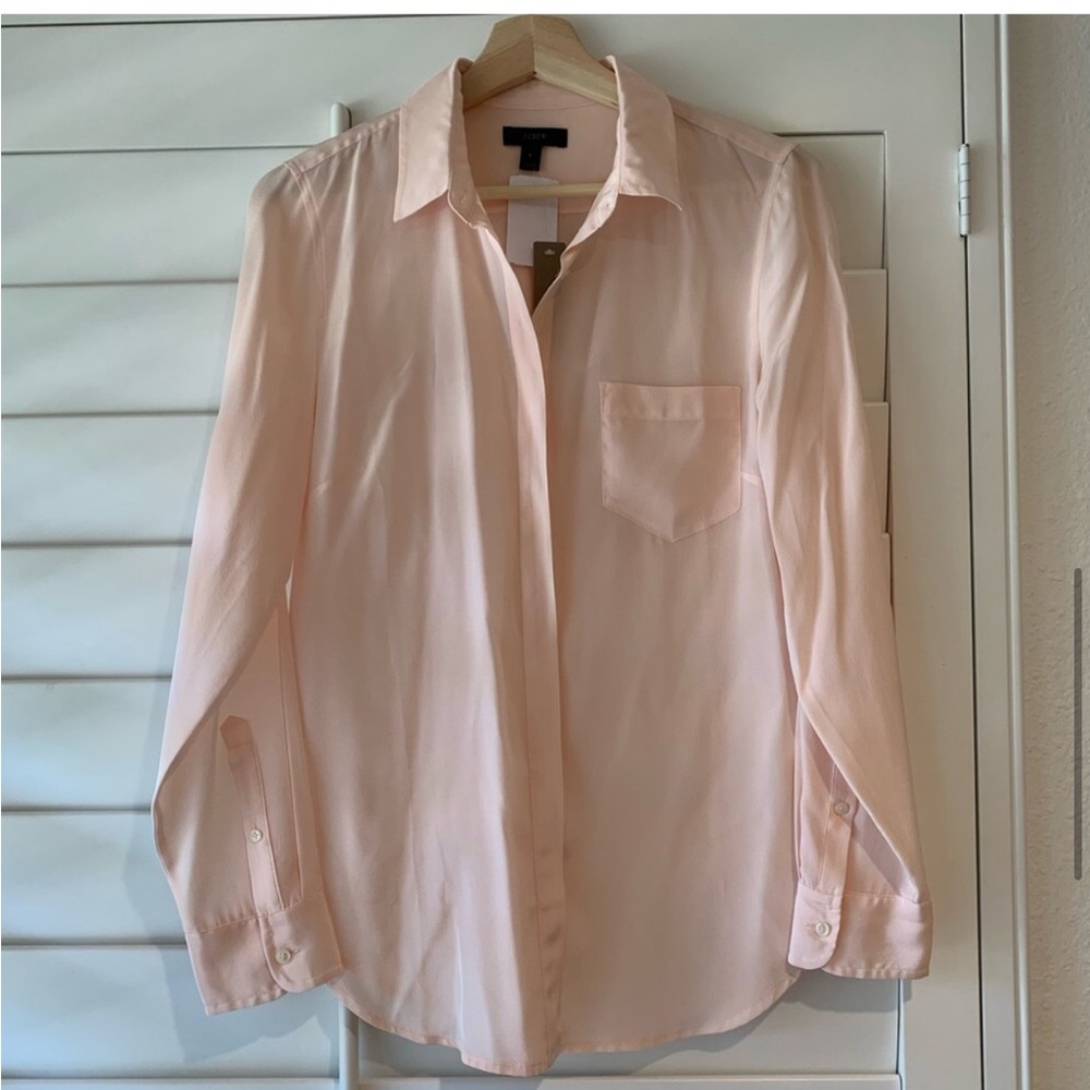J. CREW - NWT Silk Button Up - Petal - Picture 5 of 9